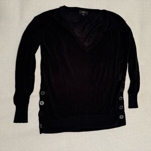 XXS Jcrew black linen/viscose V neck sweater